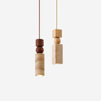 Pendant Light Geometric Wood Travertine Minimalist Nordic Hanging