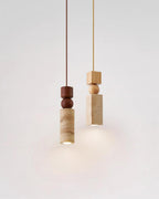 Pendant Light Geometric Wood Travertine Minimalist Nordic Hanging