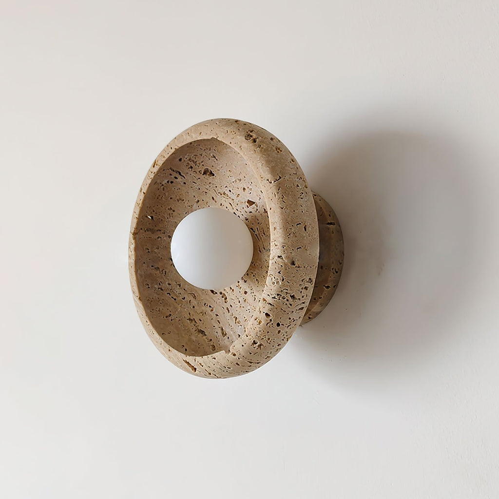 Neptune Travertine Wall Light   Ring-shaped