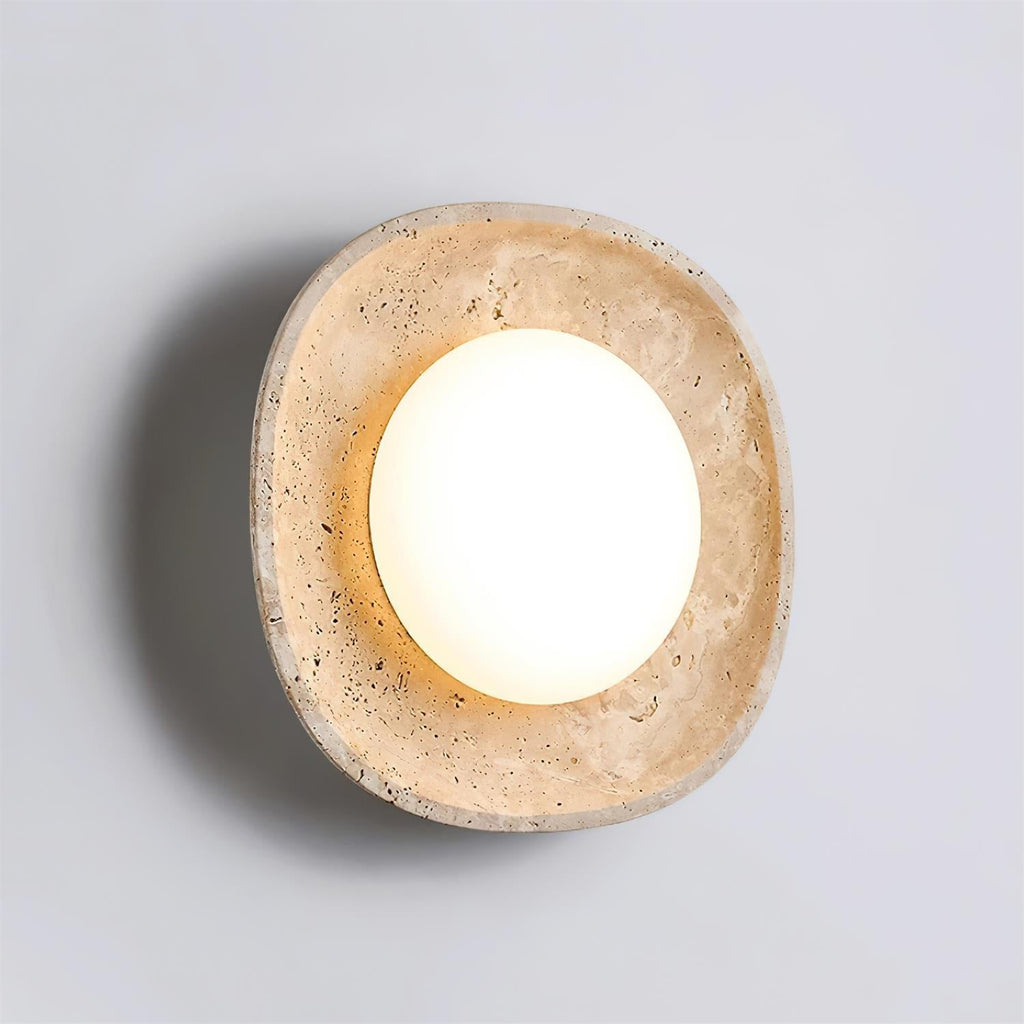 Ritta Wall Lamp Travertine Globe