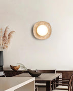 Ritta Wall Lamp Travertine Globe