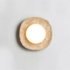 Ritta Wall Lamp Travertine Globe
