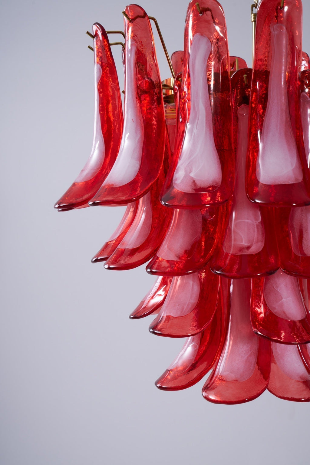 Aurora Chandelier Red Petal Glass Layered Artistic