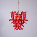Aurora Chandelier Red Petal Glass Layered Artistic