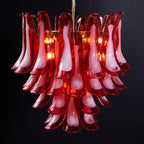 Aurora Chandelier Red Petal Glass Layered Artistic