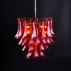 Aurora Chandelier Red Petal Glass Layered Artistic