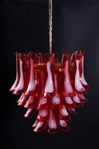 Aurora Chandelier Red Petal Glass Layered Artistic
