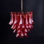 Aurora Chandelier Red Petal Glass Layered Artistic