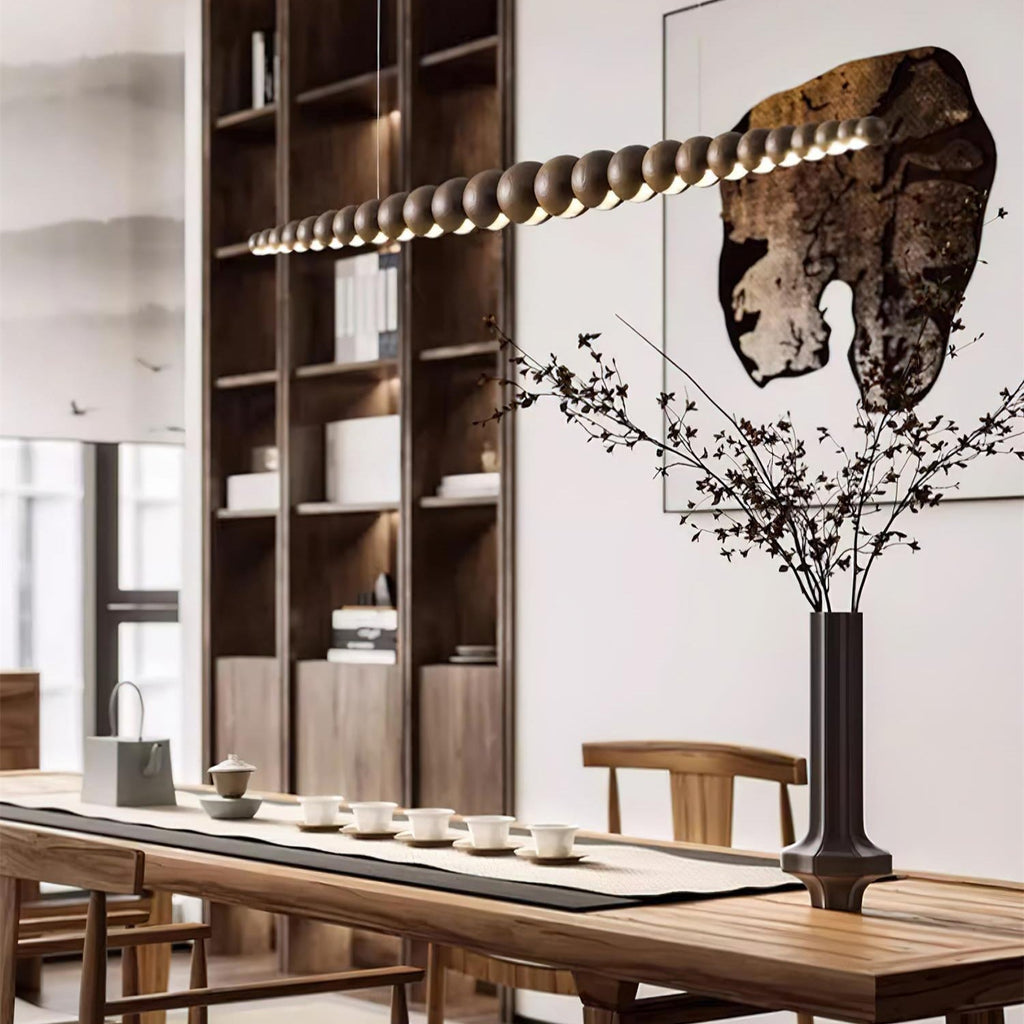 Favon Beaded Wooden Chandelier