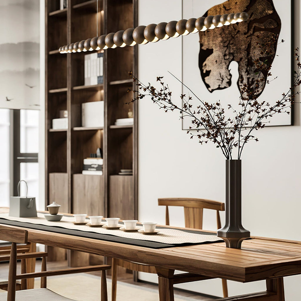 Favon Beaded Wooden Chandelier
