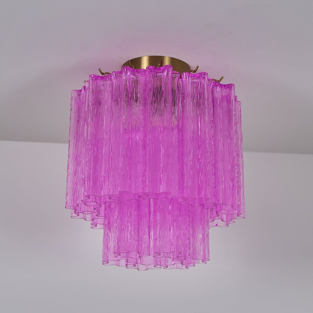 Aurora Ceiling Lamp Purple Murano Glass Tiered Flush Mount