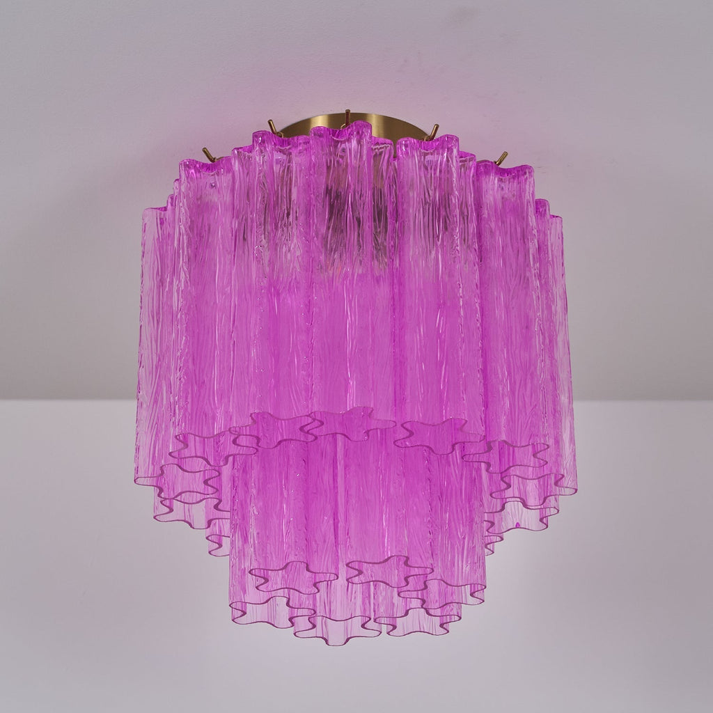 Aurora Ceiling Lamp Purple Murano Glass Tiered Flush Mount