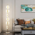 Carins Floor Lamp Creative Circle Modern, , White/Gold, Bedroom