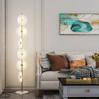 Carins Floor Lamp Creative Circle Modern, , White/Gold, Bedroom