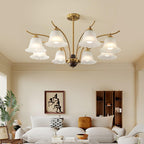 Civinora Brass Alabaster Chandelier