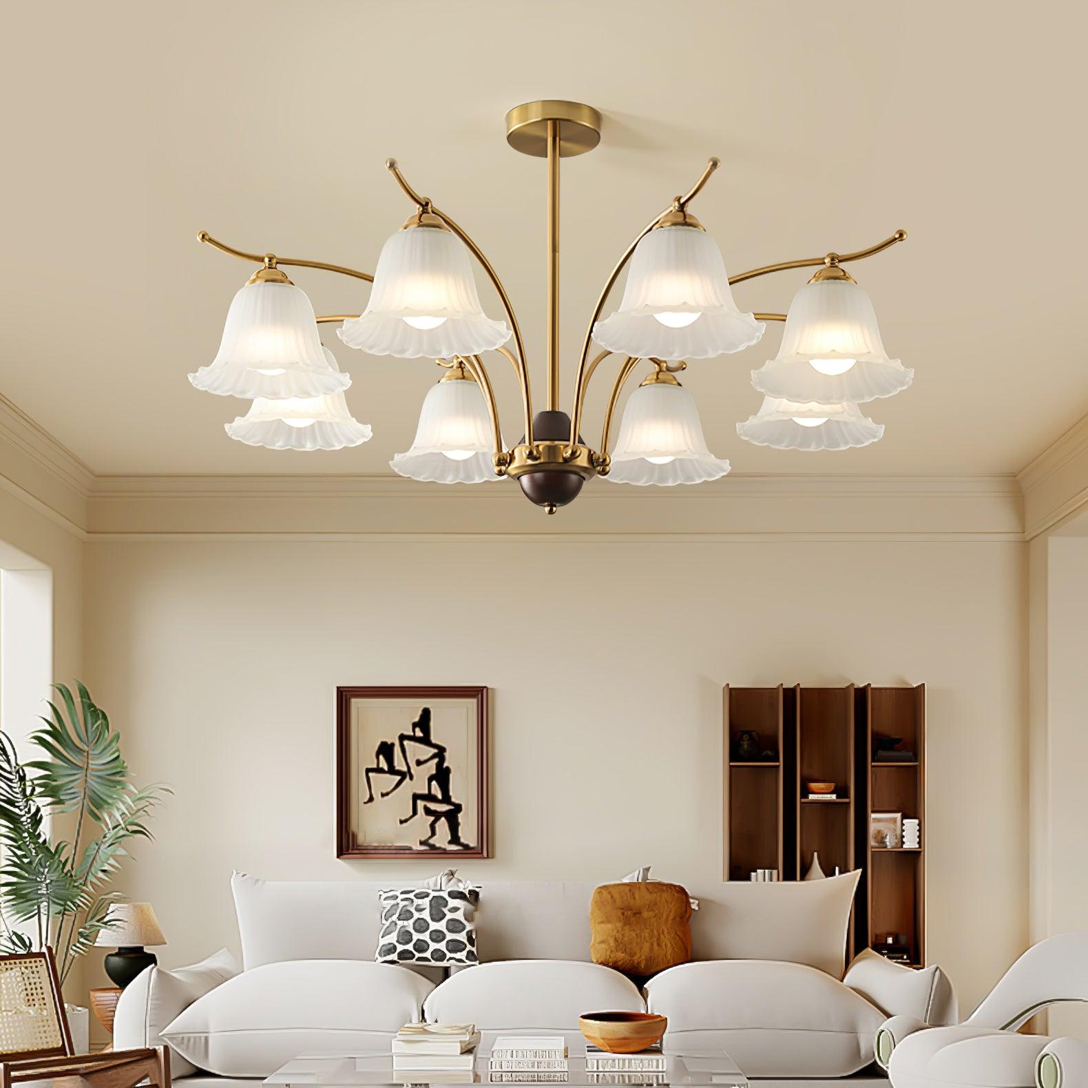 Civinora Brass Alabaster Chandelier