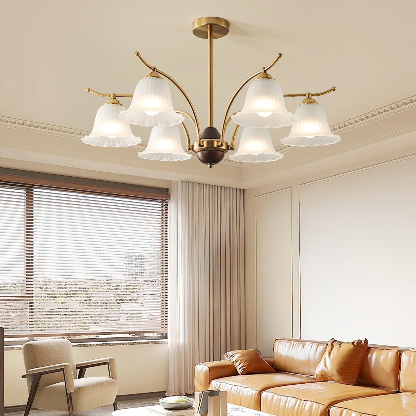 Civinora Brass Alabaster Chandelier