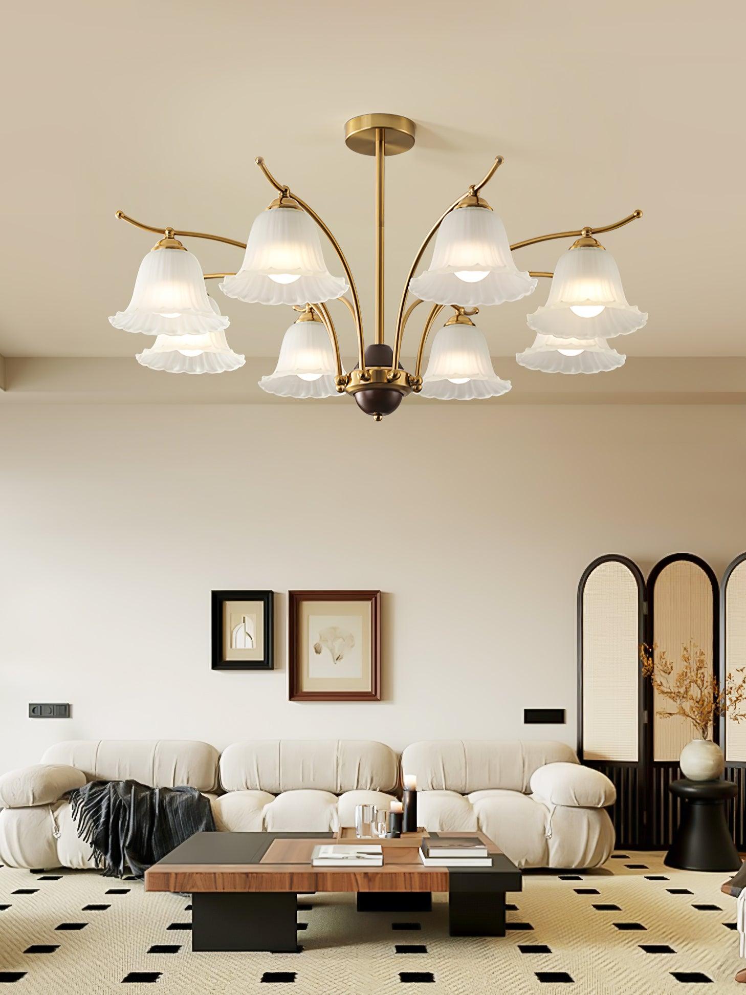 Civinora Brass Alabaster Chandelier