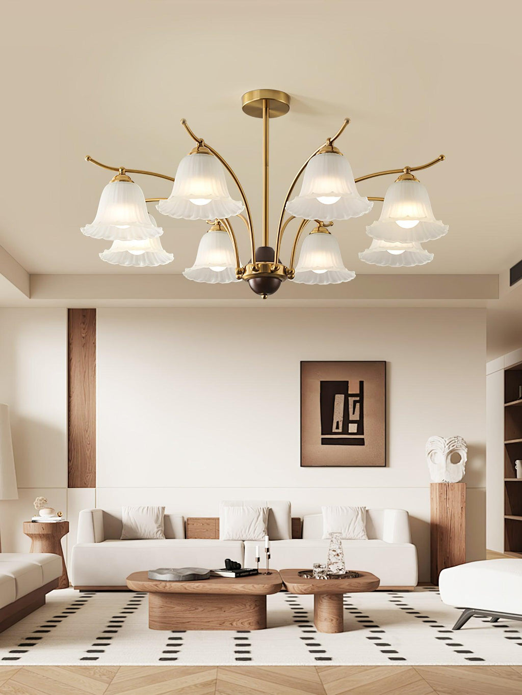 Civinora Brass Alabaster Chandelier