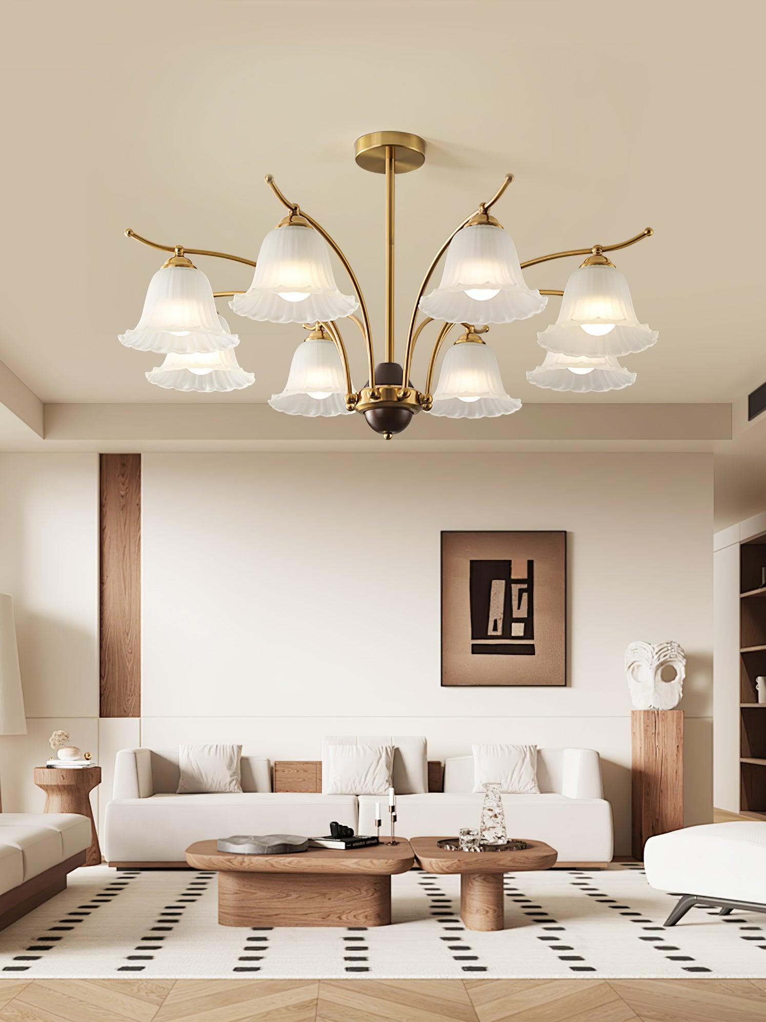 Civinora Brass Alabaster Chandelier