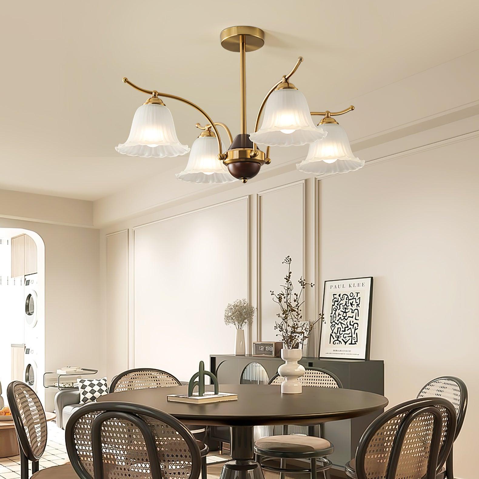 Civinora Brass Alabaster Chandelier