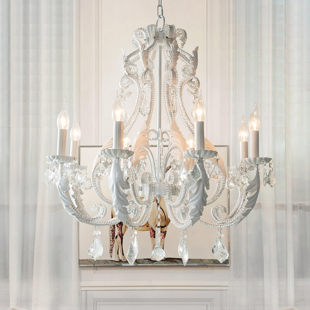 Lustra Pendant Lamp Candle Holder Crystal Beads