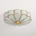 Ulira Ceiling Light Flower Shape Frosted Glass Brass
