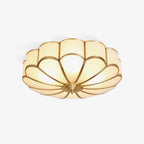 Ulira Ceiling Light Flower Shape Frosted Glass Brass