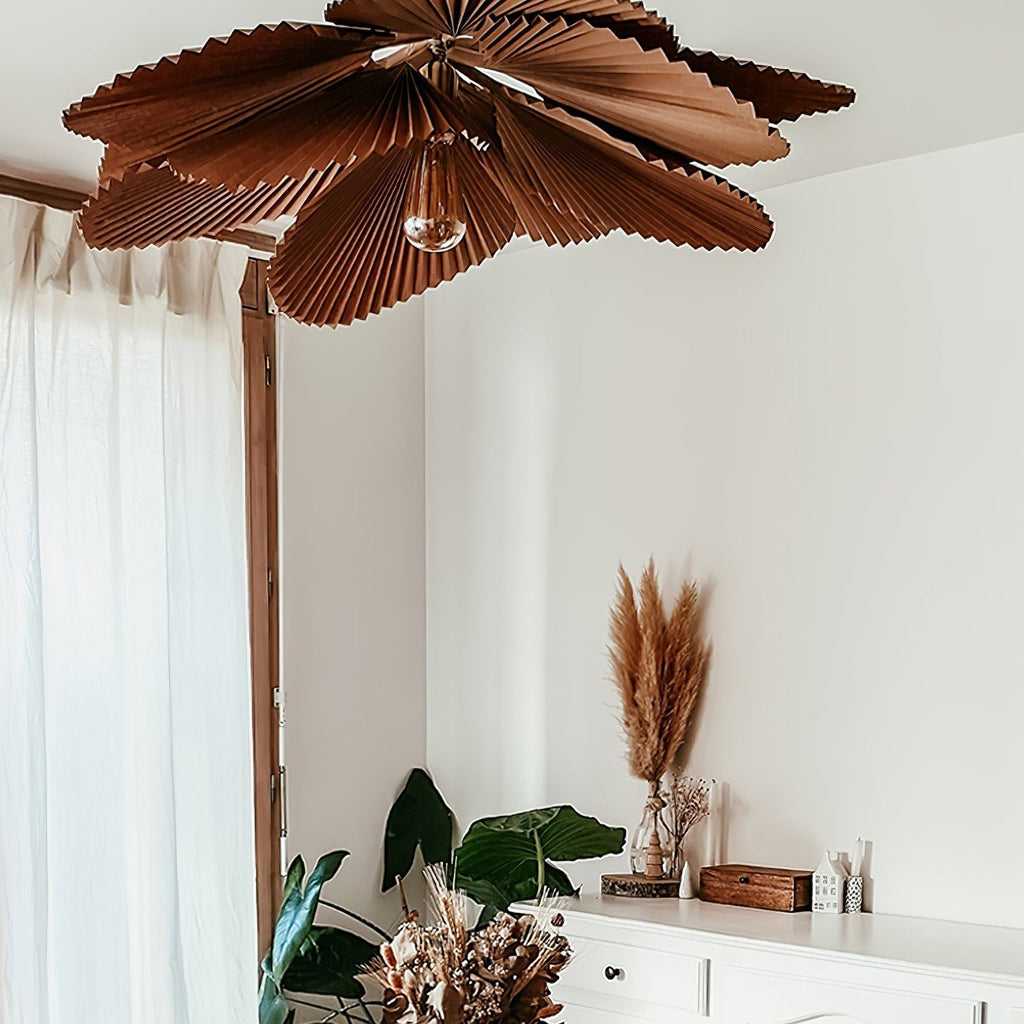 Lyra Folded Leaf Lotus Pendant Lamp Paper