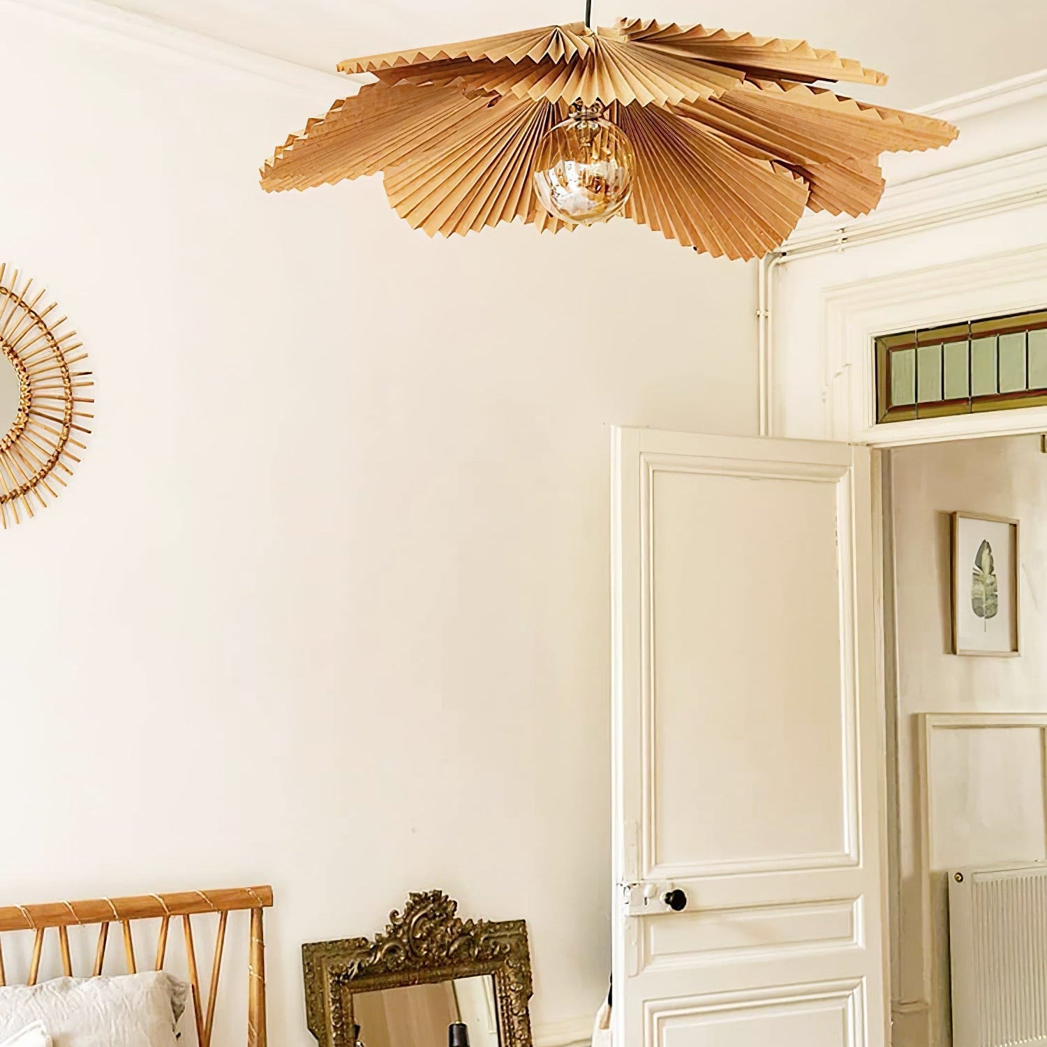 Lyra Folded Leaf Lotus Pendant Lamp Paper