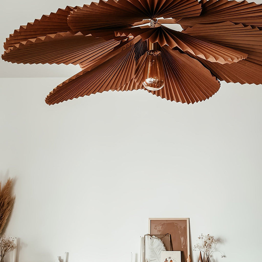 Lyra Folded Leaf Lotus Pendant Lamp Paper