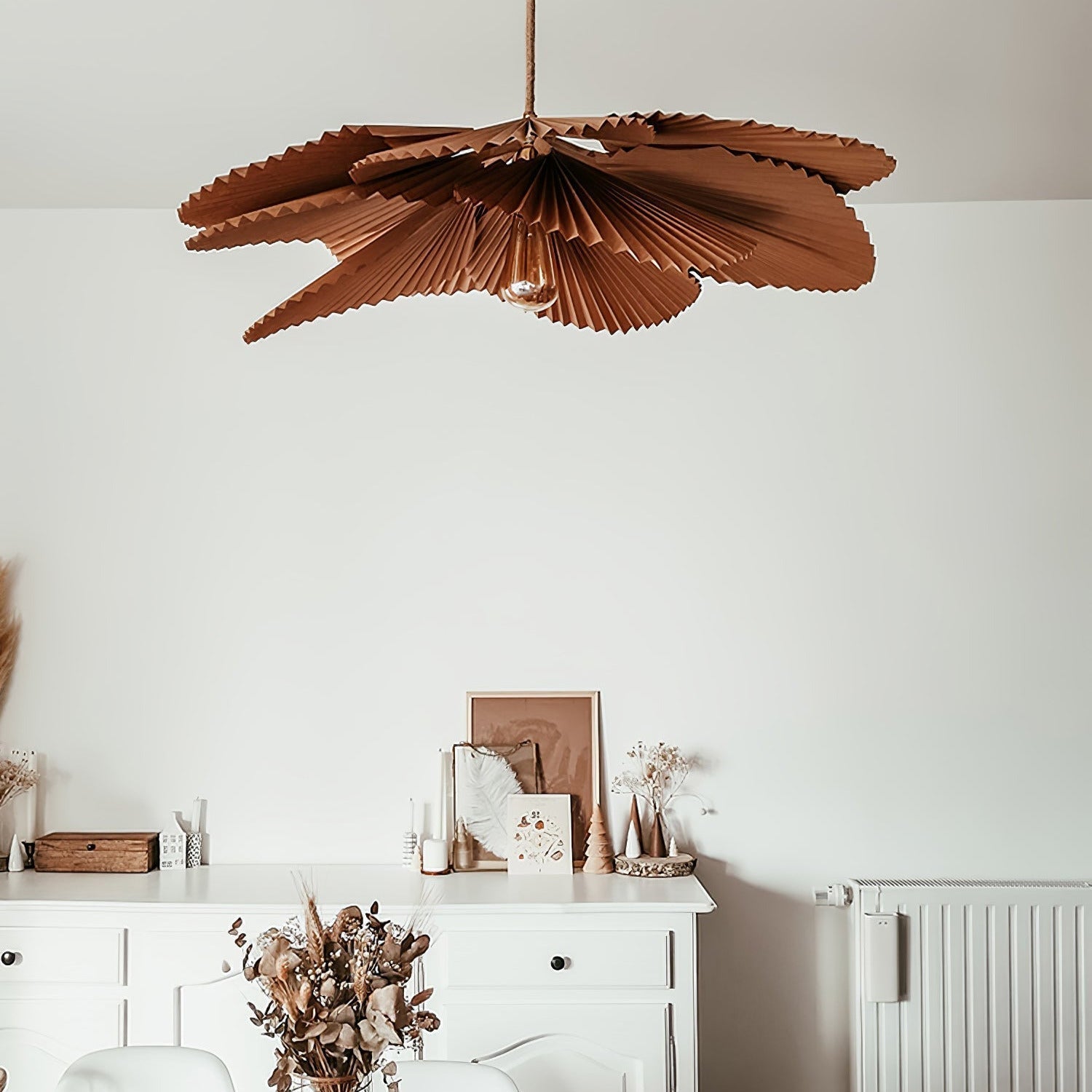 Lyra Folded Leaf Lotus Pendant Lamp Paper