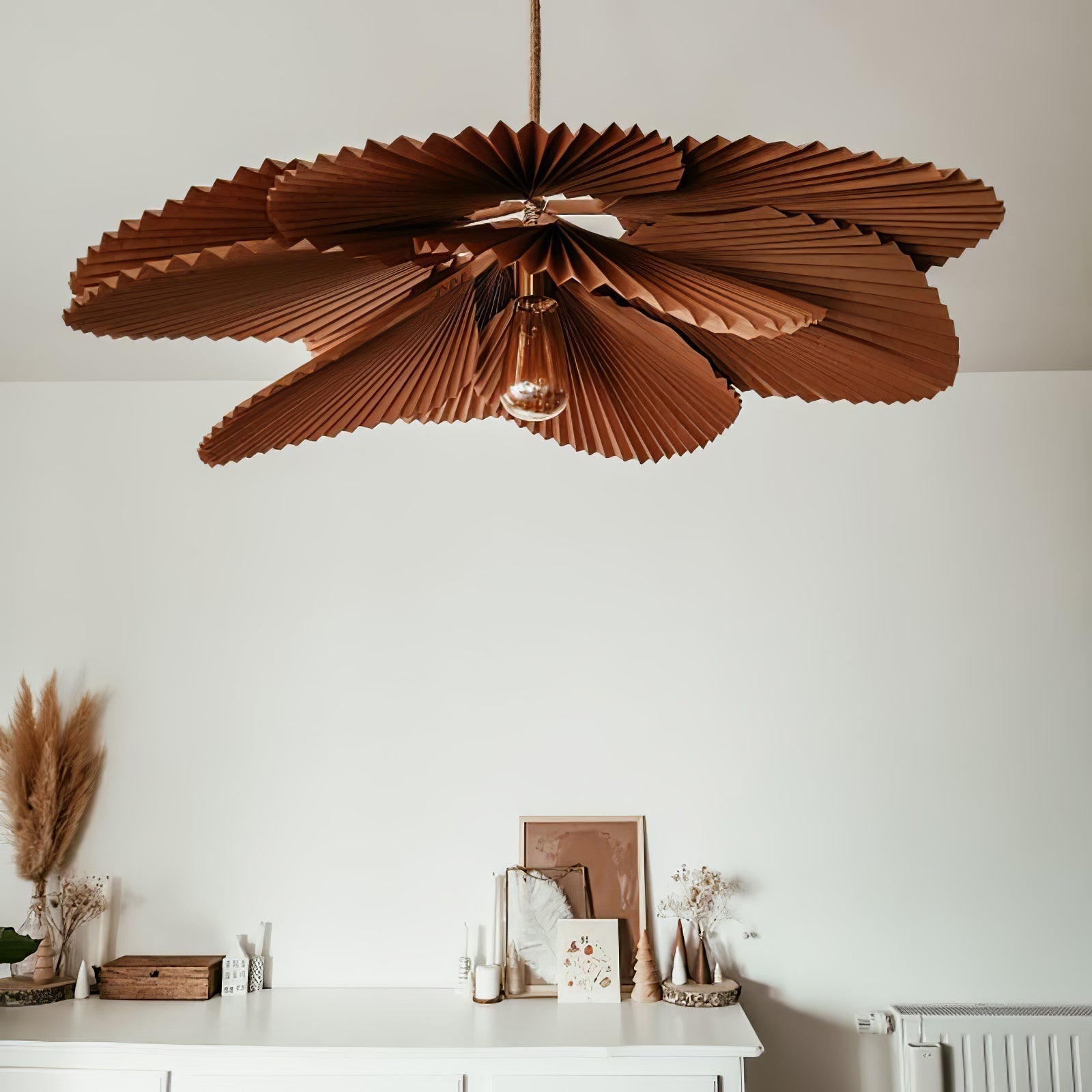 Lyra Folded Leaf Lotus Pendant Lamp Paper
