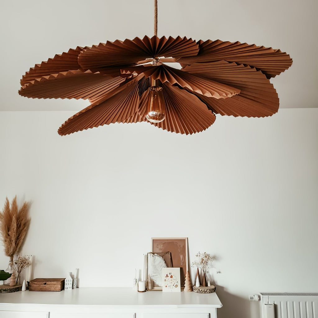 Lyra Folded Leaf Lotus Pendant Lamp Paper