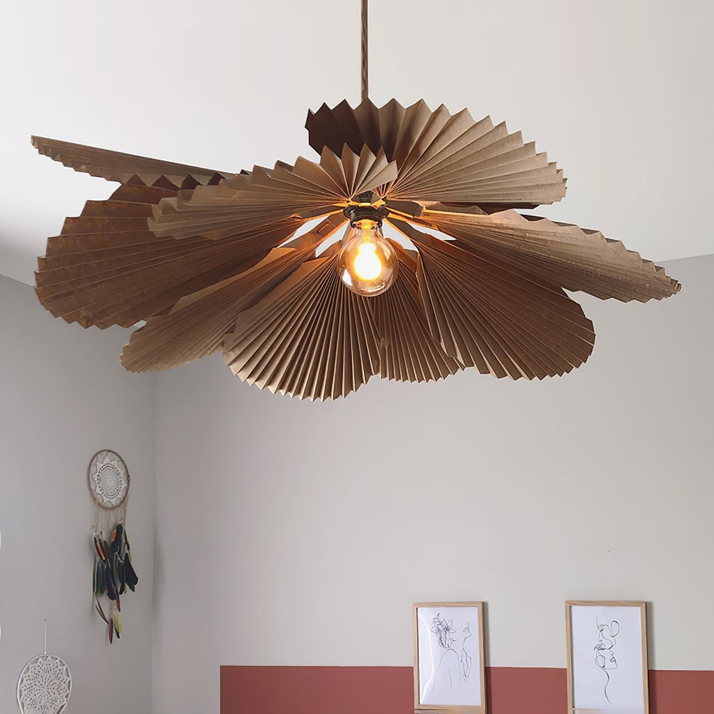 Lyra Folded Leaf Lotus Pendant Lamp Paper