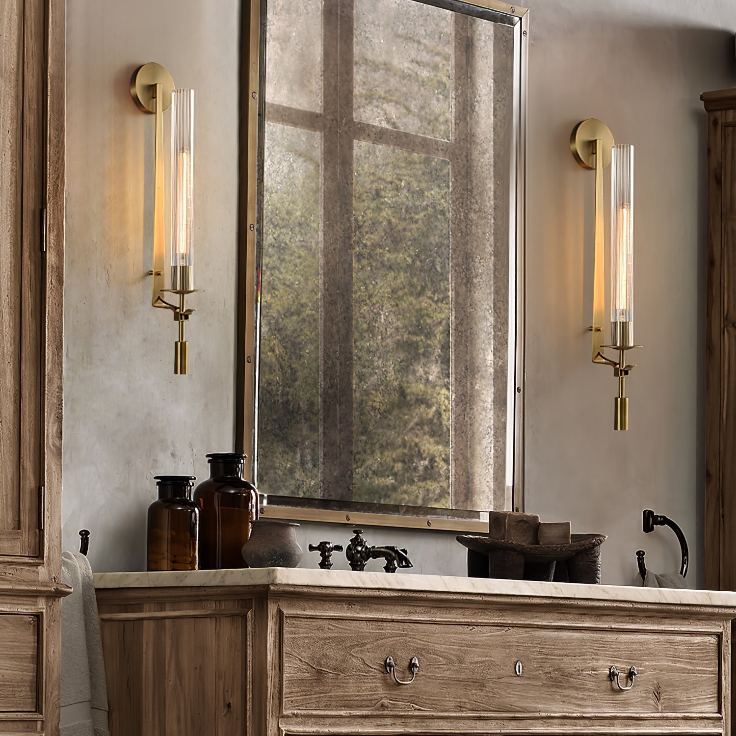 Lucian Indoor Wall Lamp Glass Farmhouse