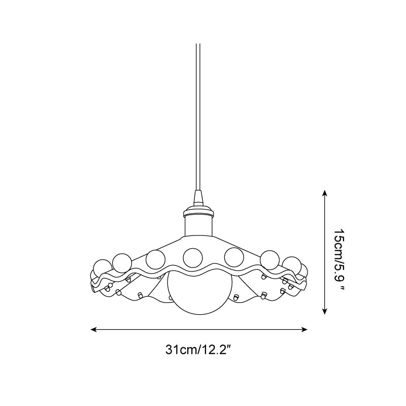 Pixen Wavy Ceramic Shade Pendant Lamp