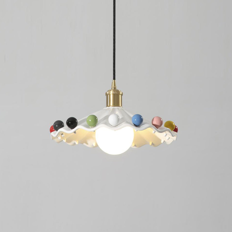 Pixen Wavy Ceramic Shade Pendant Lamp
