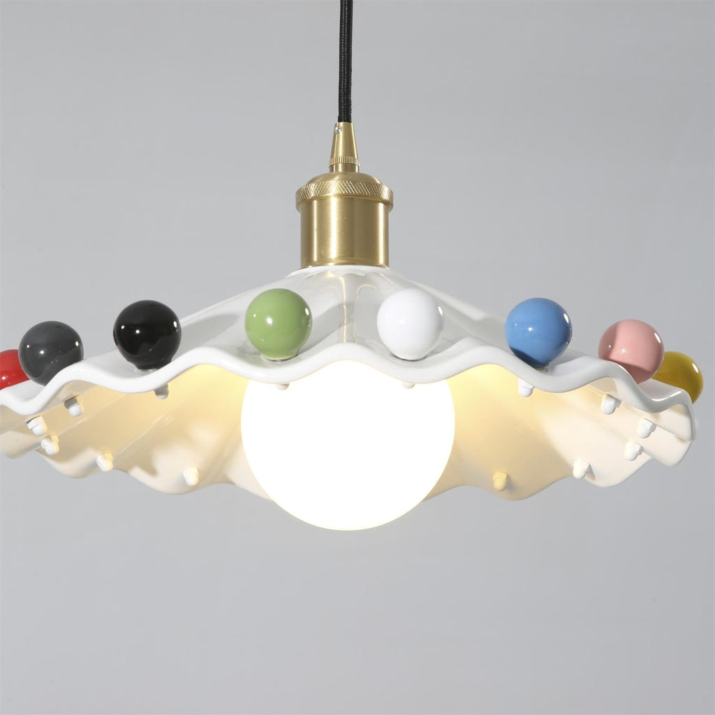 Pixen Wavy Ceramic Shade Pendant Lamp