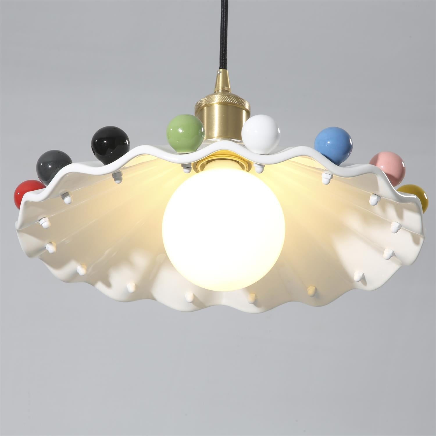 Pixen Wavy Ceramic Shade Pendant Lamp