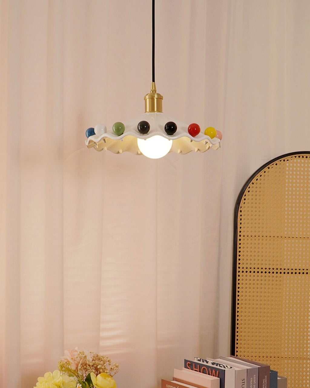 Pixen Wavy Ceramic Shade Pendant Lamp