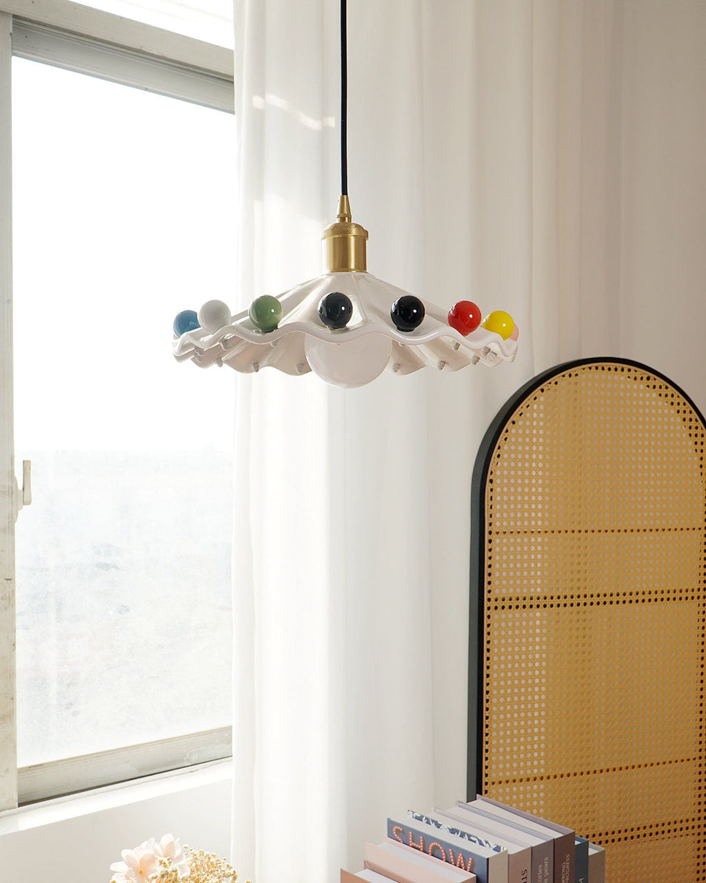 Pixen Wavy Ceramic Shade Pendant Lamp