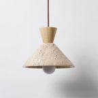 Ritta   Travertine Pendant Lamp Hat Shape