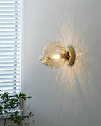 Gavli Textured Amber Glass Wall Lamp