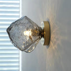 Gavli Textured Amber Glass Wall Lamp