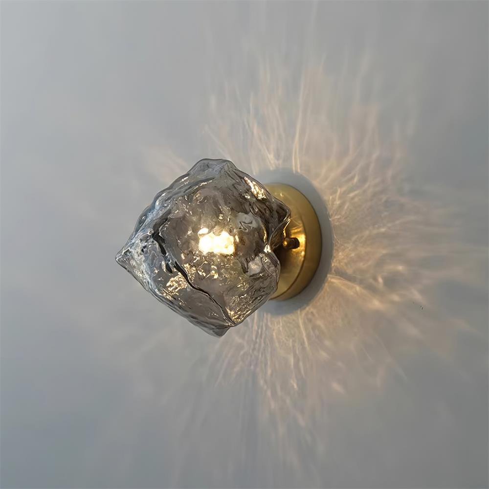 Gavli Textured Amber Glass Wall Lamp