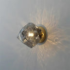 Gavli Textured Amber Glass Wall Lamp