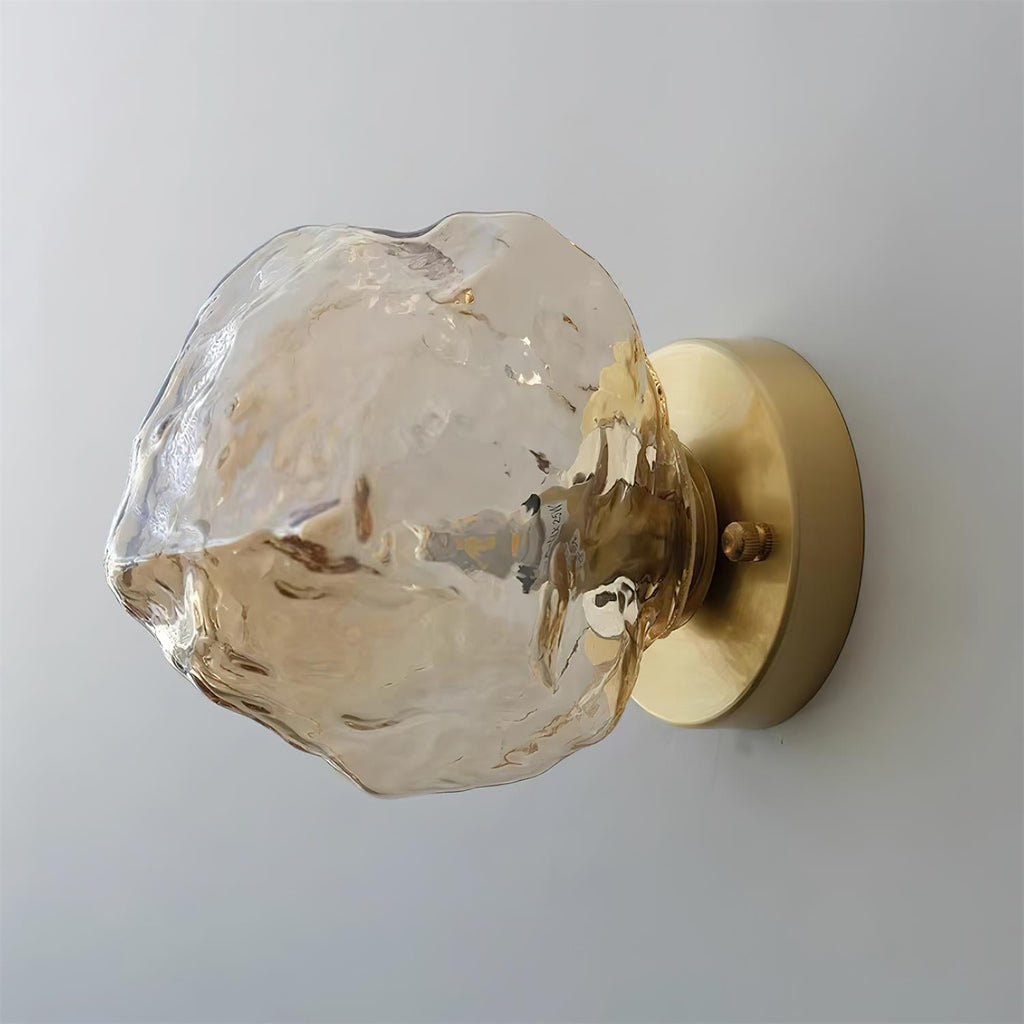 Gavli Textured Amber Glass Wall Lamp