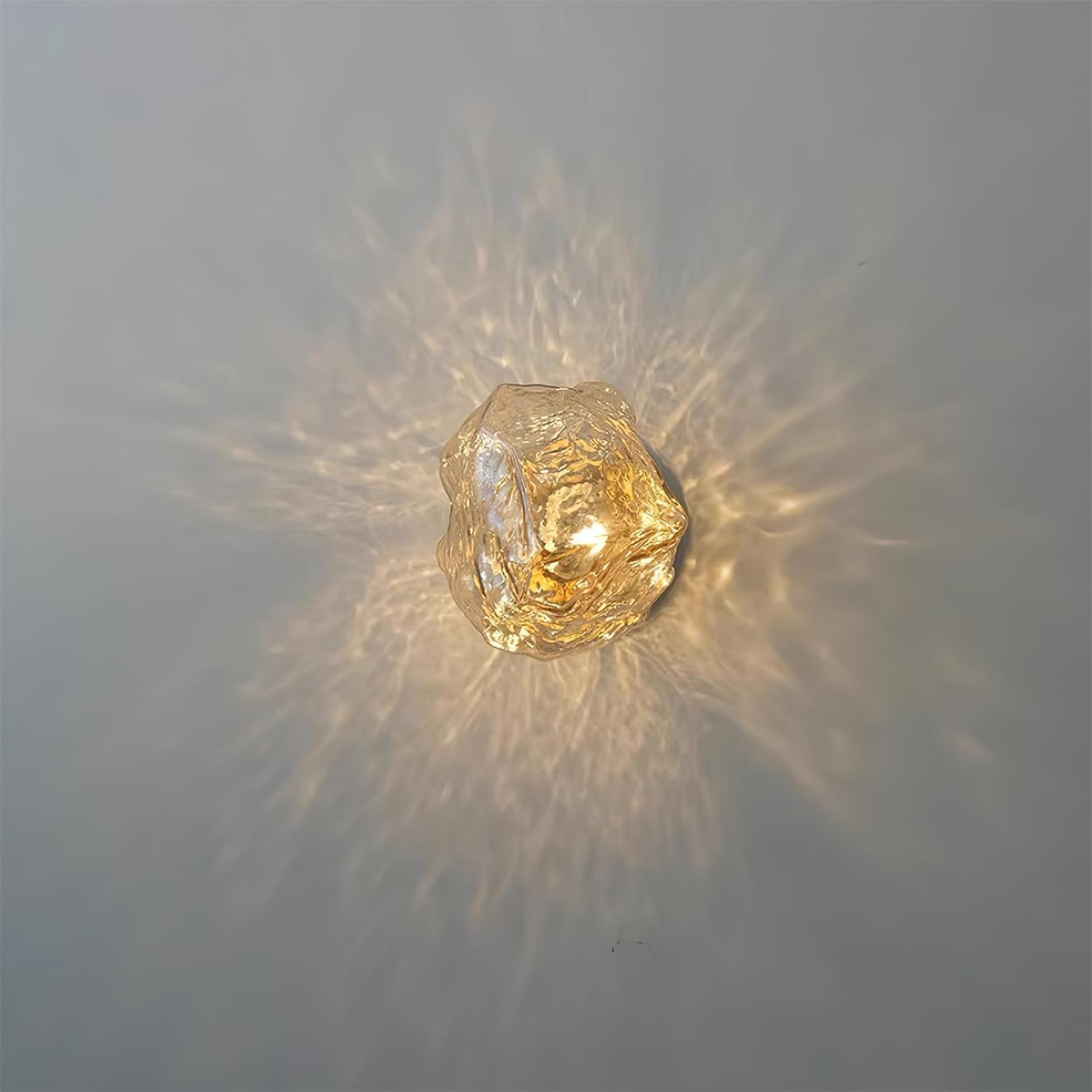 Gavli Textured Amber Glass Wall Lamp
