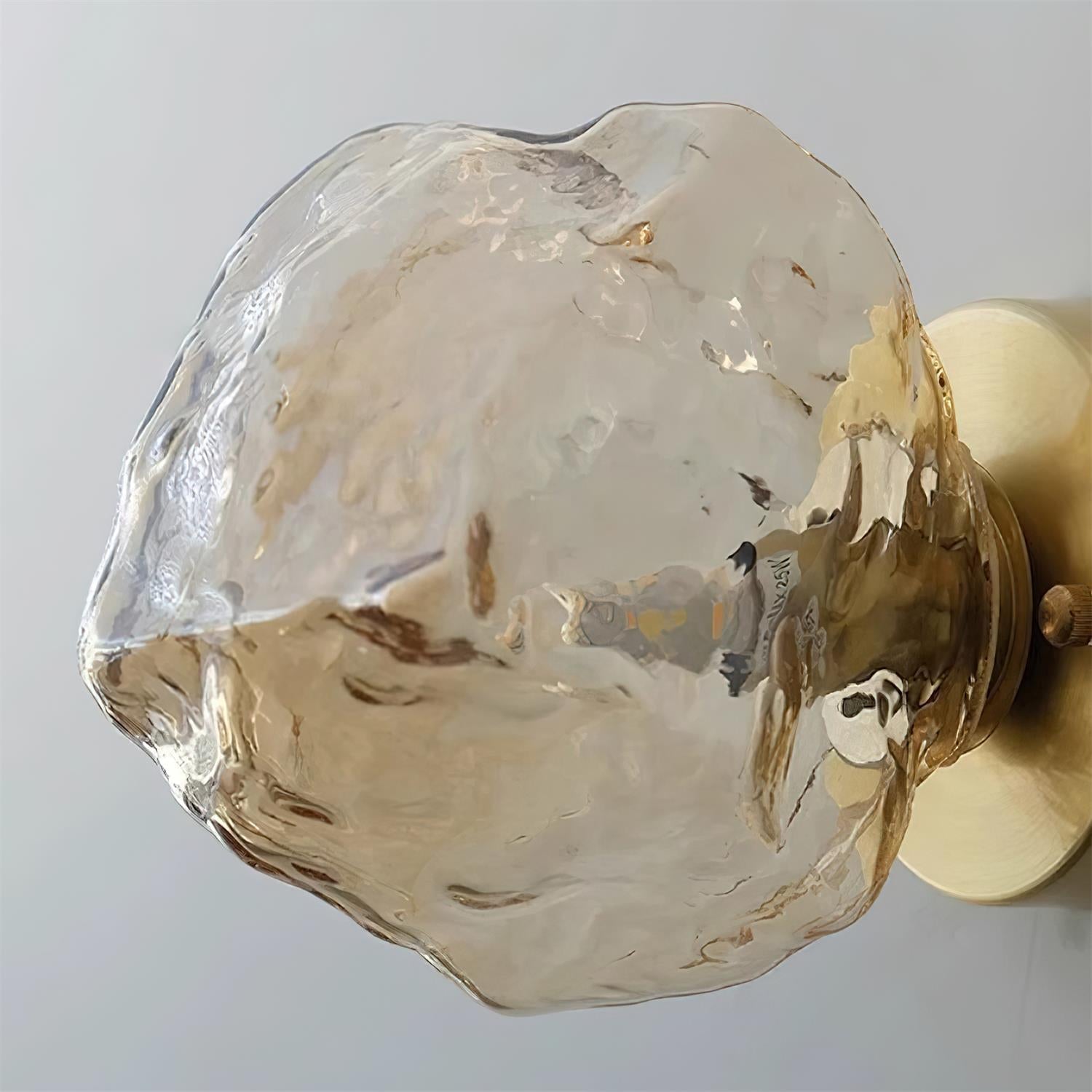 Gavli Textured Amber Glass Wall Lamp